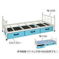 高田ベッド A-1ベッド（収納箱付き） 幅99×長さ206×高さ30（全高70）cm ライトグリーン TB-1235 62-4107-05（直送品）