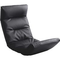 ホームテイスト モルン 座椅子 14段階リクライニング 転倒防止機能付き アップスタイル PVCレザー ブラック SH-07-MOL-U 1脚（直送品）