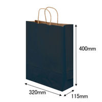手提げ紙袋 丸紐 ベーシックカラー 青 L 1袋（50枚入） スーパーバッグ（わけあり品）