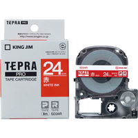 キングジム テプラ PROテープ 24mm カラーラベル ビビッド 赤ラベル（白文字） 1個 SD24R（わけあり品）