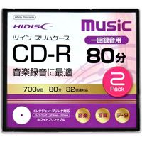 磁気研究所 HIDISC CD-R 音楽用 32倍速 スリムケース2枚 HDCR80GMP2TC 10個（直送品）