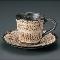 アースモス 美濃焼 和風コーヒーカップ 粉引刷毛目コーヒーC／S ［170cc］ （2個入）（直送品）
