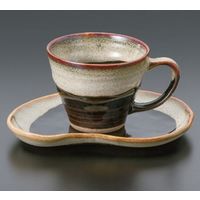 アースモス 美濃焼 和風コーヒーカップ 天目うのふコーヒー碗皿 ［200cc］ （2個入）（直送品）