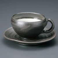 アースモス 美濃焼 和風コーヒーカップ 黒陶コーヒー碗 C／S ［220cc］ （2個入）（直送品）