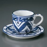 アースモス 美濃焼 和風コーヒーカップ 古代マジョリカコーヒー碗皿 ［240cc］ （2個入）（直送品）