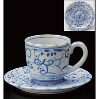 アースモス 美濃焼 和風コーヒーカップ 古代ナポリコーヒー碗皿 ［240cc］ （2個入）（直送品）