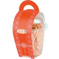 ヤマニパッケージ 花なりカップ大 赤花 19-630A 1ケース（100：帯50枚包装）（直送品）