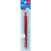 ぺんてる 油性ボールペン フィールＢＸＢ１１７ ０７ クリアレッド軸 赤 XBXB117-B 10本（直送品）