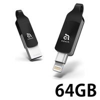 ADAM elements USBメモリー Lightning スイング式 ADAM iKlips DUO+ 64GB