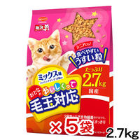 日本ペットフード　ミオおとなのおいしくって毛玉対応　ミックス味　1セット(2.7kg×5袋)　キャットフード　2250001876809　（直送品）