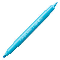 アスクル 蛍光ペン 蛍光マーカー ツインタイプ ブルー 1箱（10本入）