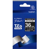 ピータッチ テープ 幅36mm 黒ラベル(白文字) TZe-MQ365 1個 ブラザー（取寄品）