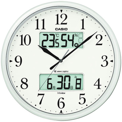 CASIO（カシオ）掛け時計 [電波 ステップ ライト 温湿度 カレンダー 温湿度] 直径350mm ITM-660NJ-8JF 1個