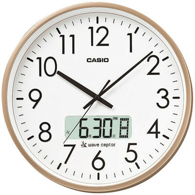 CASIO（カシオ）掛け時計 [電波 ステップ チャイム カレンダー] 直径360mm IC-2100J-9JF 1個
