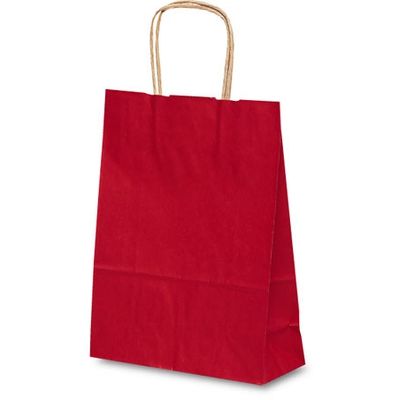 ベルベ 割引も実施中 紙袋 1314 自動紐手提袋 T-3 直送品 カラー 25×8 赤 1包：200枚 最新の激安
