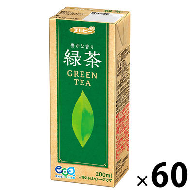 【アウトレット】エルビー　豊かな香り緑茶　200ml　お茶　パック飲料　紙パック　1セット（30本入×２）
