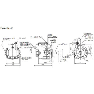 アスクル】ダイキン工業（DAIKIN） ピストンポンプ V38A3RX-95 1個 