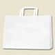 【紙袋】HEIKO 手提げ紙袋 Hフラットチャームバッグ 晒無地（白）／シモジマ