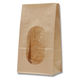 【紙袋】HEIKO 窓付紙袋（角底袋）未晒無地（茶）／シモジマ