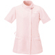 AITOZ（アイトス） アシンメトリーカラーチュニック ナースジャケット 医療白衣 半袖 ピンク×ホワイト LL 861115