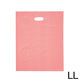 アスクル 小判抜き手提げ袋(無地) ソフト ピンク LL 1セット（250枚：50枚入×5袋）