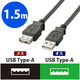 エレコム USB2.0延長ケーブル Aオス-Aメス ブラック