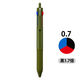 ジェットストリーム3色ボールペン 黒70％増量 0.7mm ダークオリーブ SXE350707.18 1本