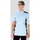 KAZEN メンズジャケット半袖 （医務衣） 医療白衣 サックスブルー（水色）×ネイビー S 094-21（直送品）