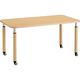【組立設置込】コクヨ 高齢者施設用 高さ調整テーブル ラチェット調節式 角形 キャスタータイプ