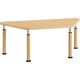 【組立設置込】コクヨ 高齢者施設用 高さ調整テーブル ラチェット調節式 台形 アジャスター 幅1655×奥行780mm