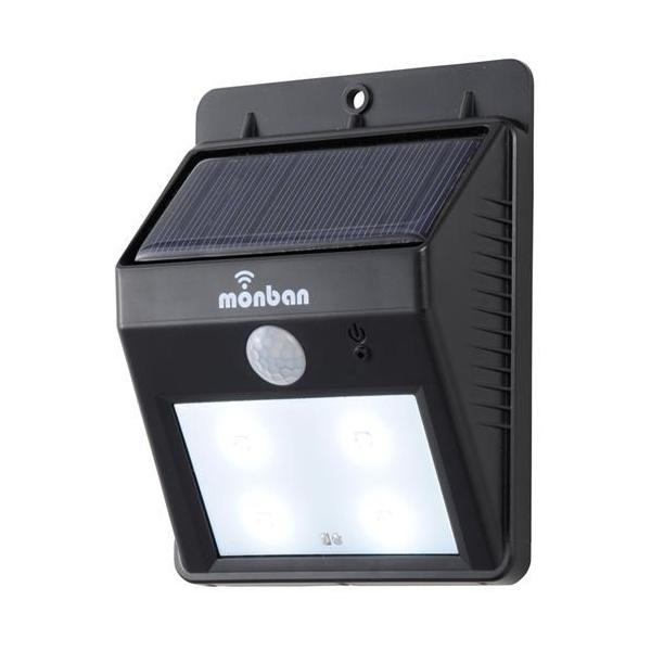＜LOHACO＞ monban LEDセンサーウォールライト ソーラー発電式 ブラック_LS-S1084C-K 07-8207