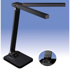 ＜LOHACO＞ LEDデスクライト 調光式 可動式ツインセード USB充電機能 ブラック_DS-LD65AU2-K 06-0117