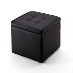 ＜LOHACO＞ レザー調 収納スツール ブラック 150-SNCBOX1BK