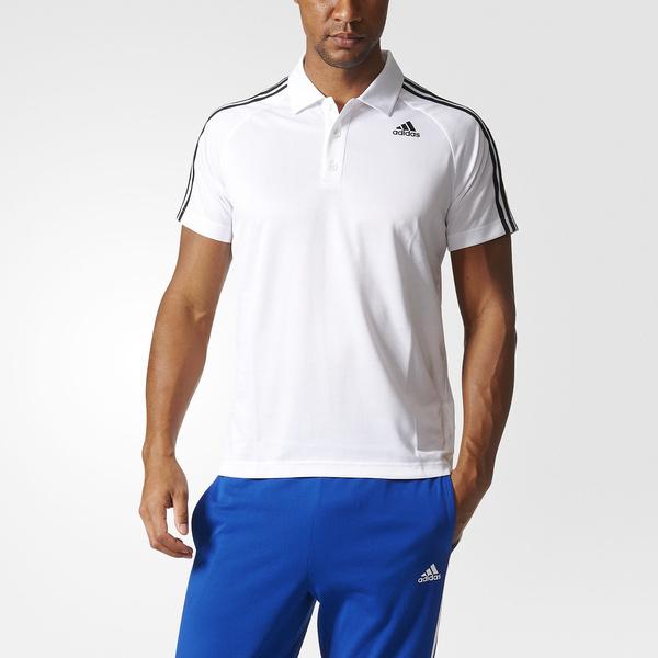 LOHACO - （セール）adidas（アディダス）メンズスポーツウェア 半袖機能ポロシャツ D2M トレーニング3ストライプポロシャツ BVA63  BK2602 メンズ ホワイト (ポロシャツ) スポーツオーソリティ LOHACO店